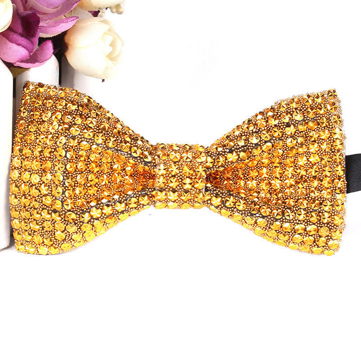 Nœud papillon de fête luxueux en strass scintillant pour homme