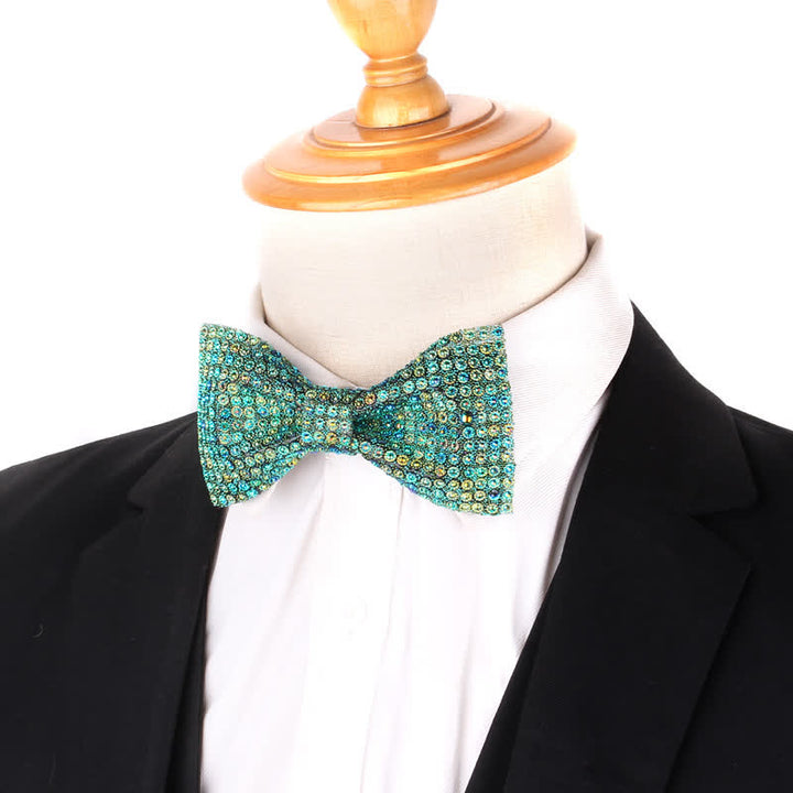 Nœud papillon de fête luxueux en strass scintillant pour homme