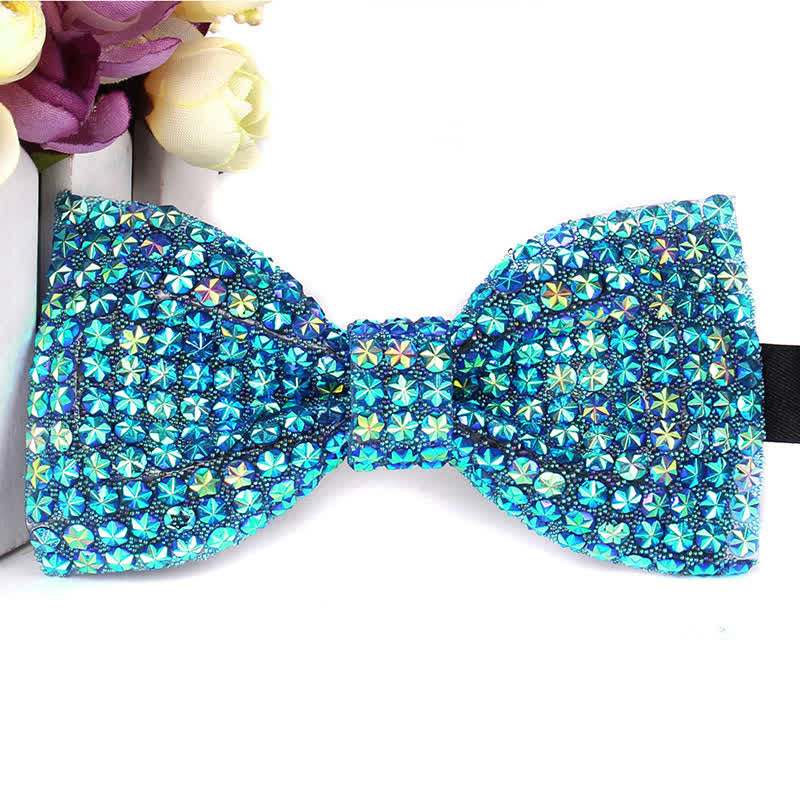 Nœud papillon de fête luxueux en strass scintillant pour homme