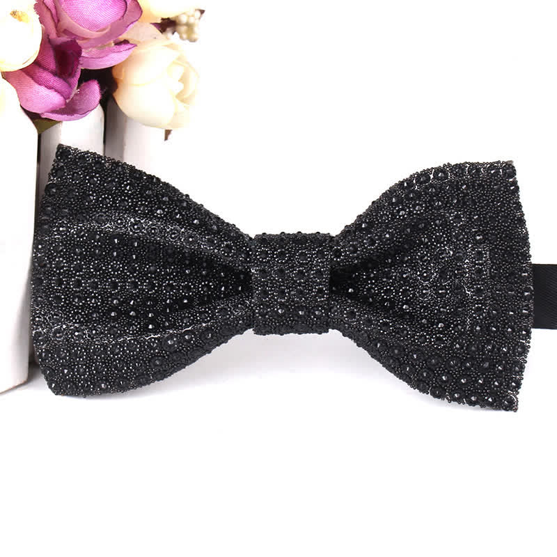 Nœud papillon de fête luxueux en strass scintillant pour homme