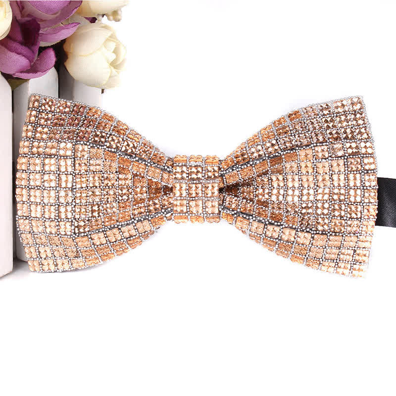 Nœud papillon de fête luxueux en strass scintillant pour homme