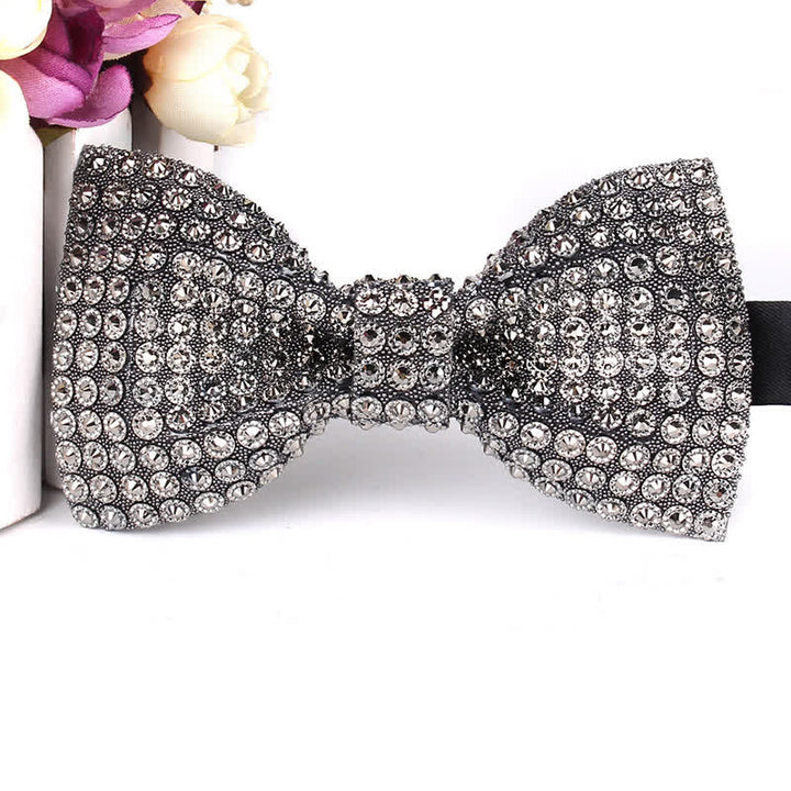 Nœud papillon de fête luxueux en strass scintillant pour homme