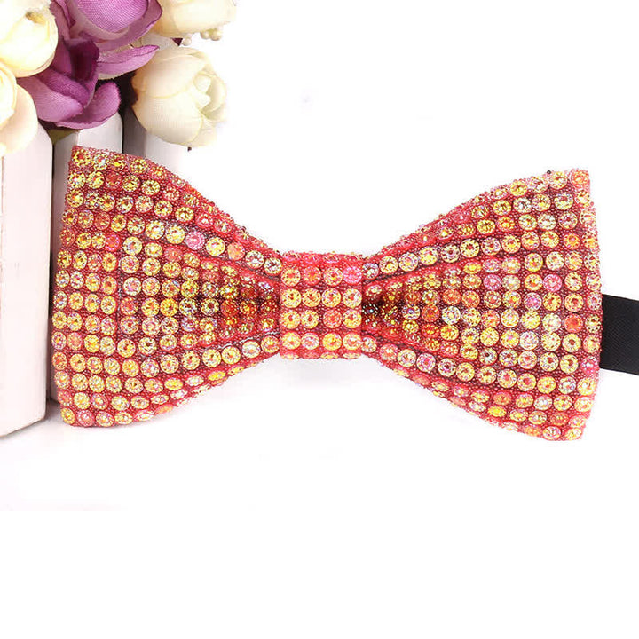 Nœud papillon de fête luxueux en strass scintillant pour homme