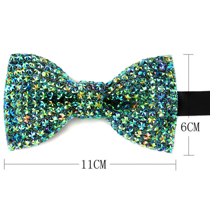 Nœud papillon de fête luxueux en strass scintillant pour homme