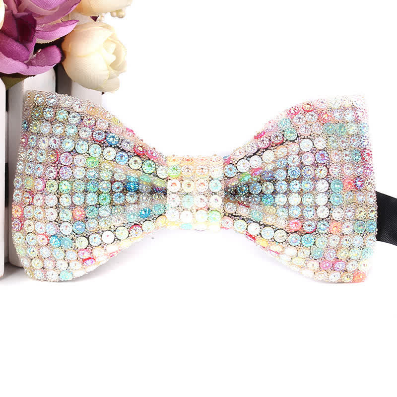 Nœud papillon de fête luxueux en strass scintillant pour homme