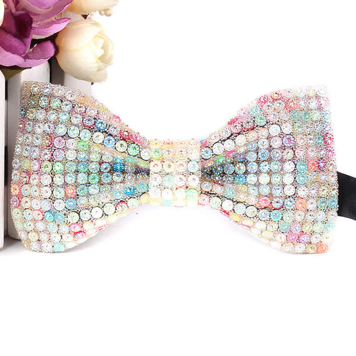 Nœud papillon de fête luxueux en strass scintillant pour homme