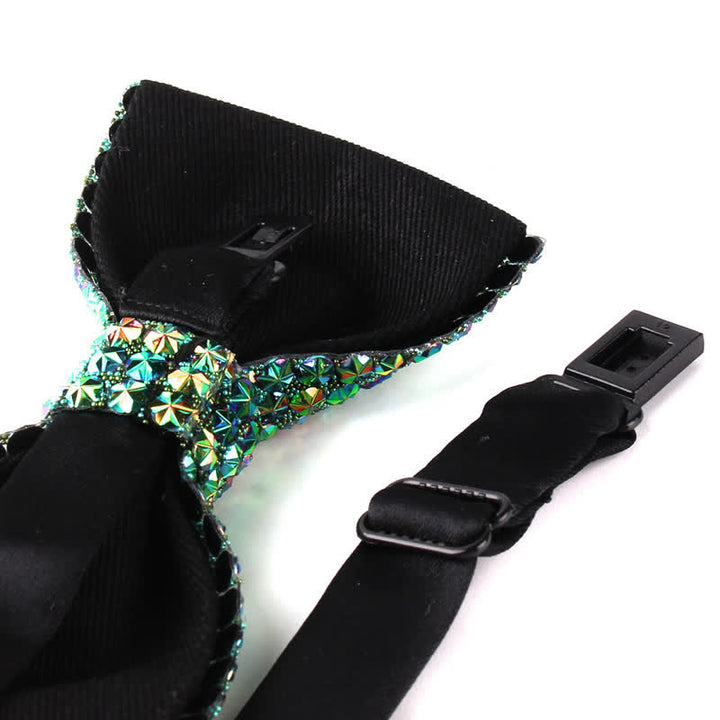 Nœud papillon de fête luxueux en strass scintillant pour homme