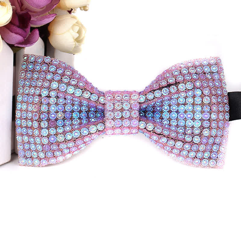 Nœud papillon de fête luxueux en strass scintillant pour homme