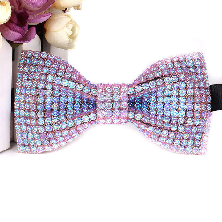 Nœud papillon de fête luxueux en strass scintillant pour homme
