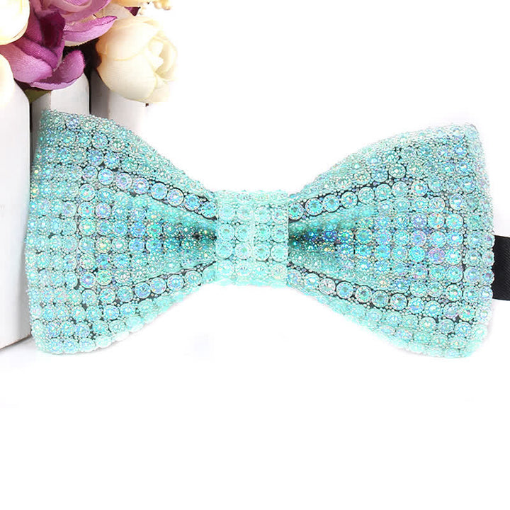Nœud papillon de fête luxueux en strass scintillant pour homme