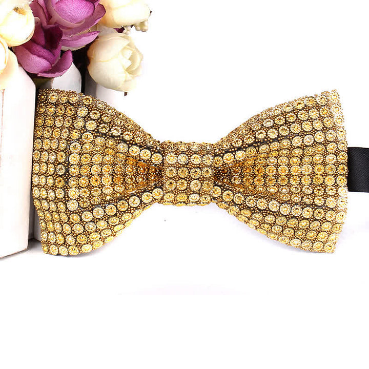 Nœud papillon de fête luxueux en strass scintillant pour homme