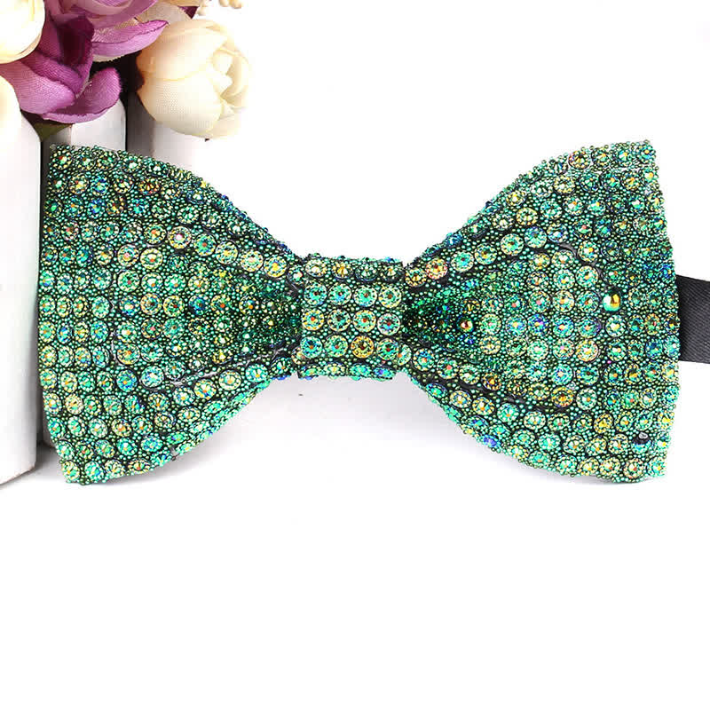 Nœud papillon de fête luxueux en strass scintillant pour homme
