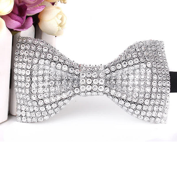 Nœud papillon de fête luxueux en strass scintillant pour homme