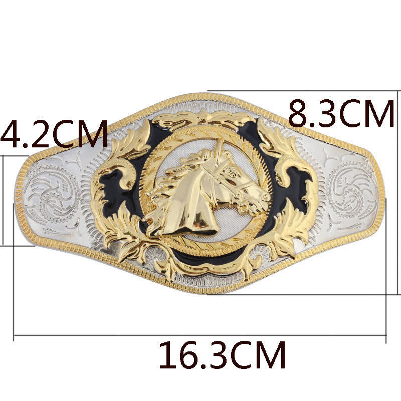 Ceinture en cuir à boucle dorée pour homme avec motif animal occidental - image 4
