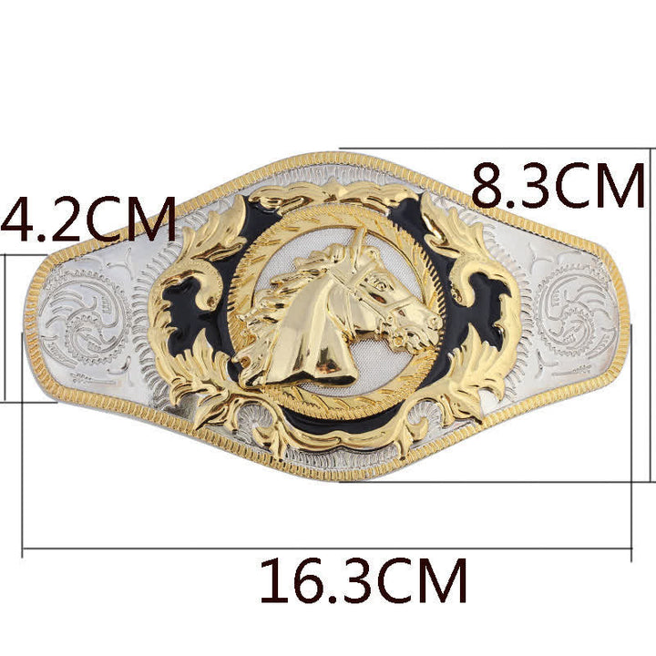 Ceinture en cuir à boucle dorée pour homme avec motif animal occidental - image 4