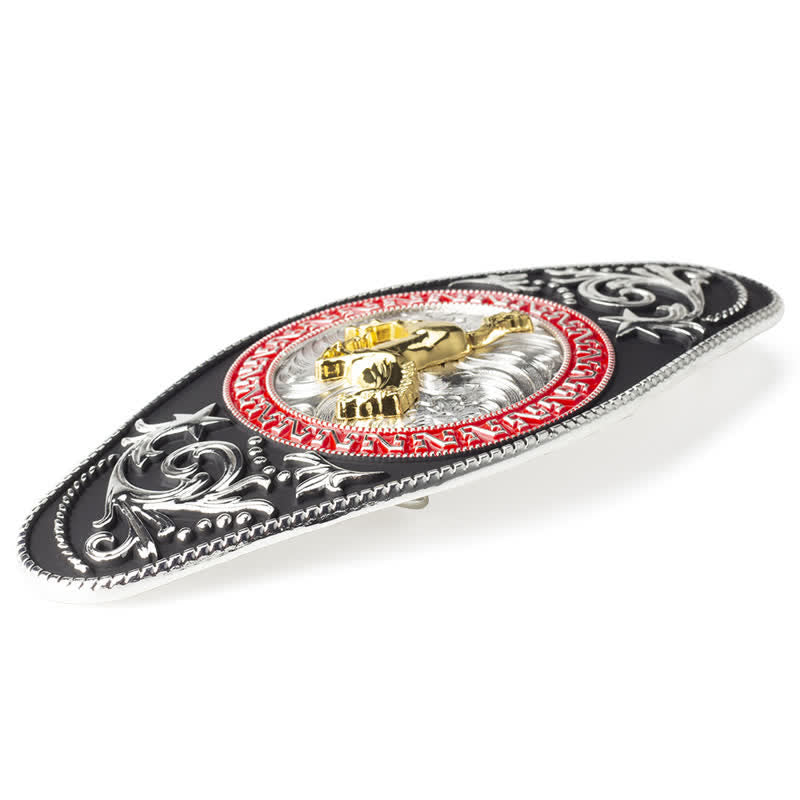 Ceinture en cuir à boucle animalière noire et dorée pour homme - image 4