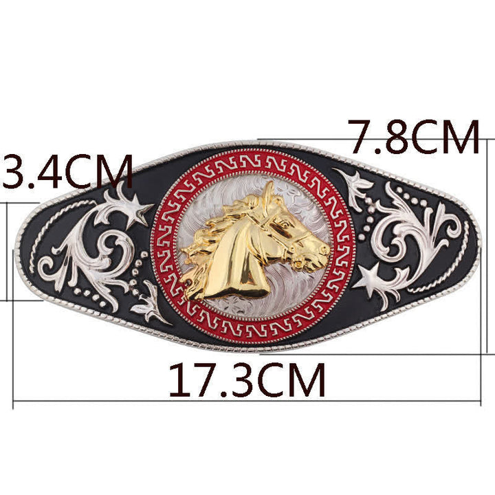Ceinture en cuir à boucle animalière noire et dorée pour homme - image 15