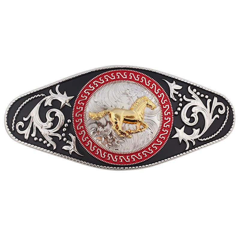 Ceinture en cuir à boucle animalière noire et dorée pour homme - image 2