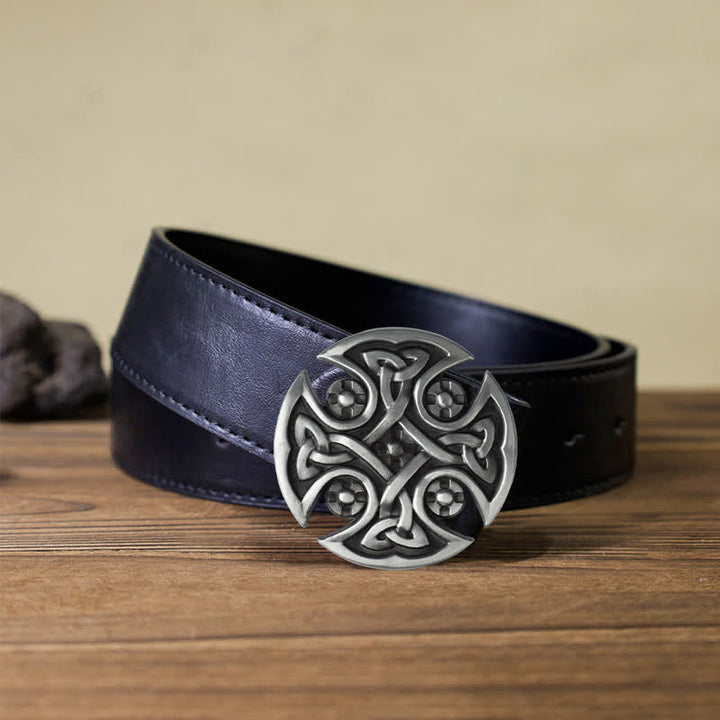 Ceinture en cuir à boucle nouée en croix celtique Viking DIY pour homme