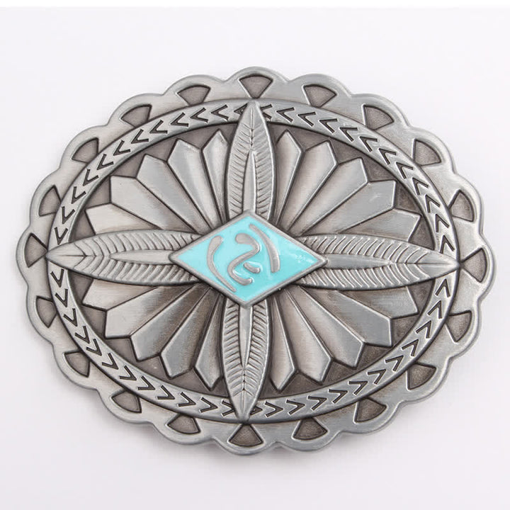 Ceinture en cuir à boucle totem tribale indienne pour homme