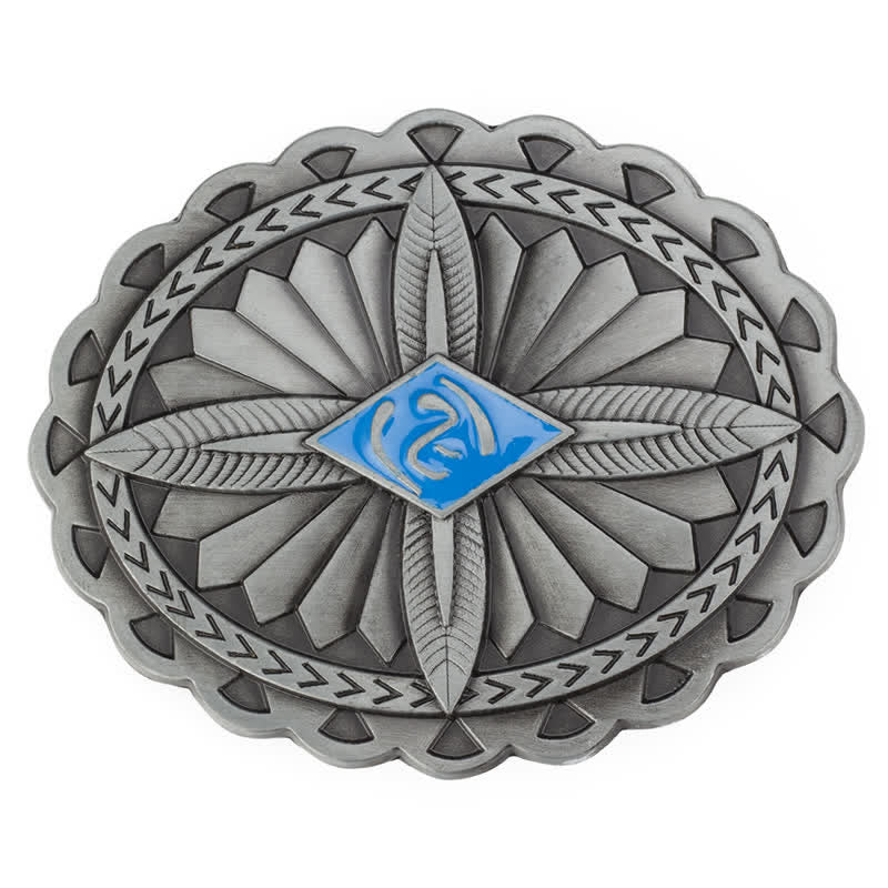 Ceinture en cuir à boucle totem tribale indienne pour homme