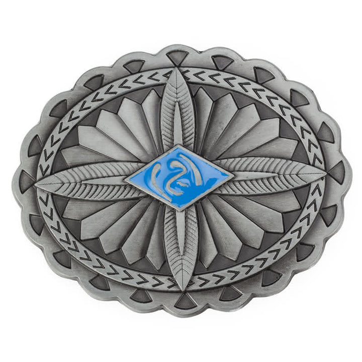 Ceinture en cuir à boucle totem tribale indienne pour homme