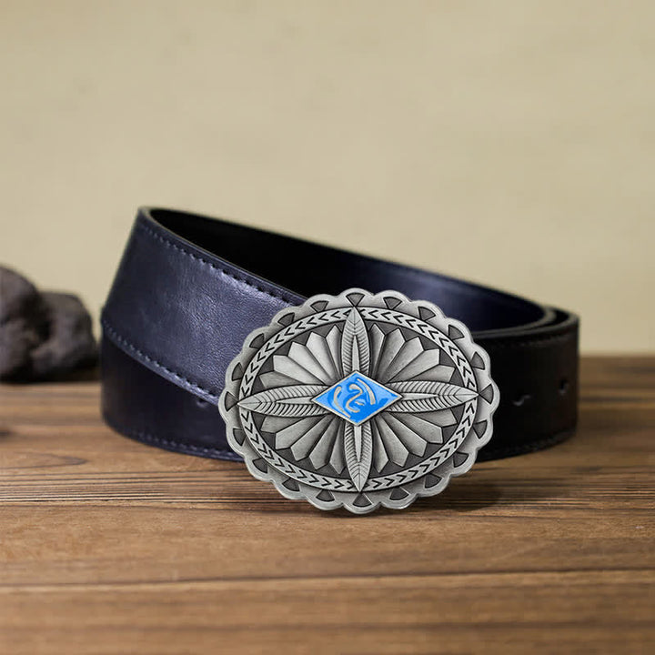 Ceinture en cuir à boucle totem tribale indienne pour homme
