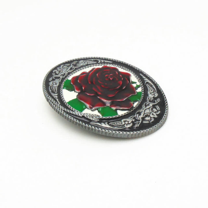 Ceinture en cuir à boucle rose colorée pour homme