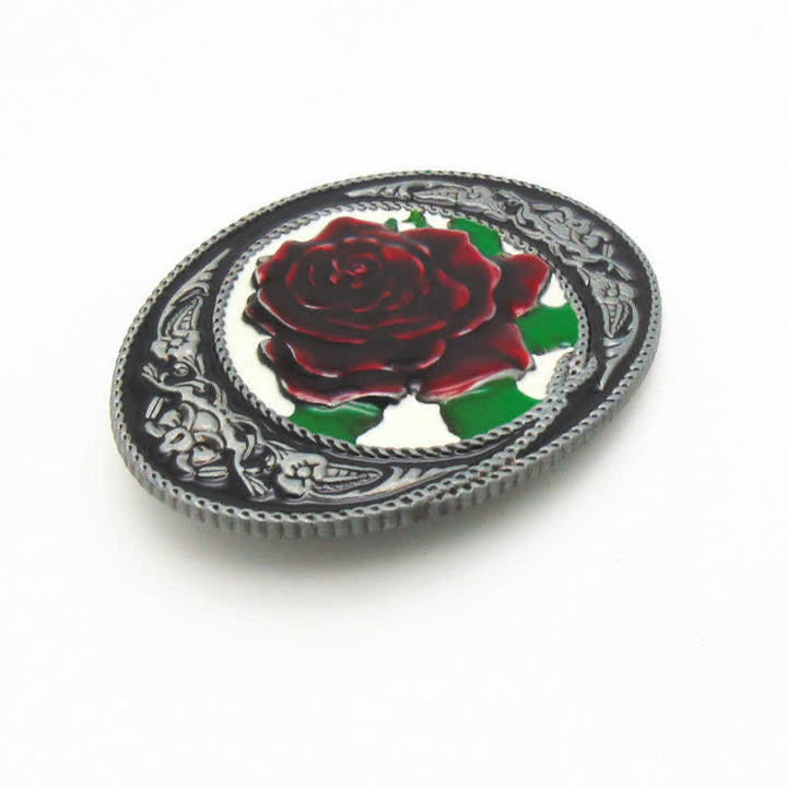 Ceinture en cuir à boucle rose colorée pour homme