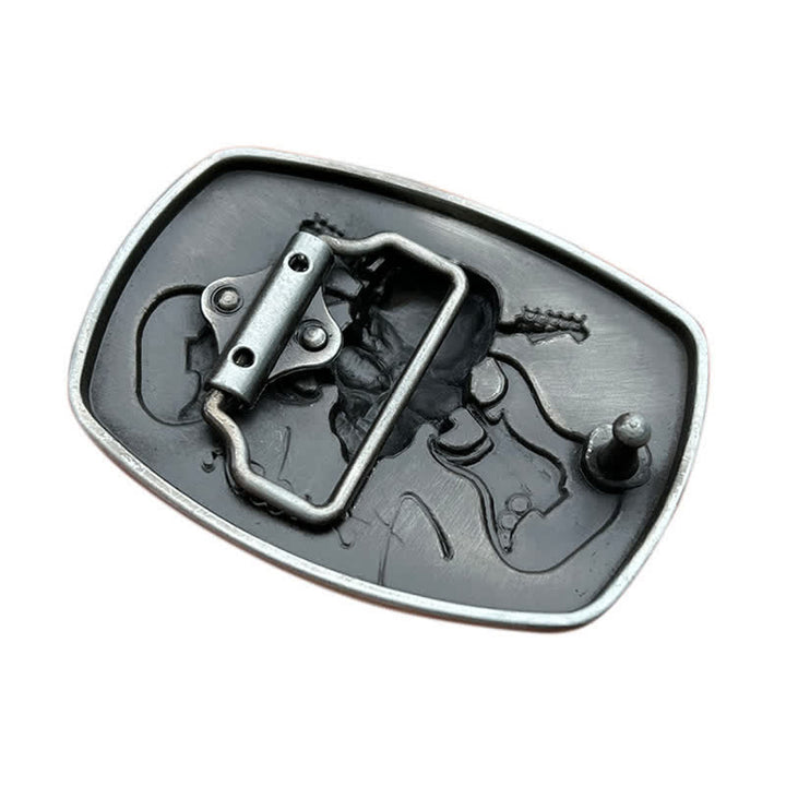 Ceinture en cuir à boucle tête de mort pour guitare musicale DIY pour homme