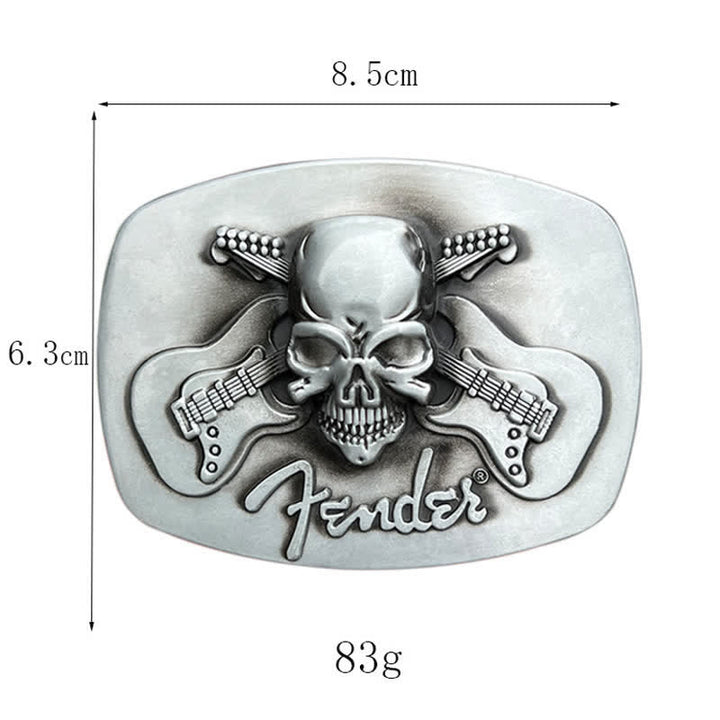 Ceinture en cuir à boucle tête de mort pour guitare musicale DIY pour homme