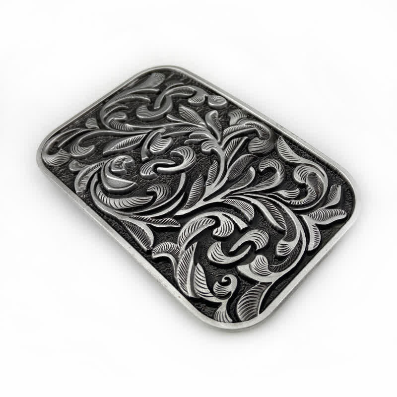 Ceinture en cuir à boucle en volutes pour homme avec motif feuilles et motif DIY