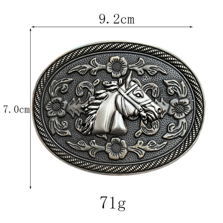 Ceinture en cuir à boucle florale pour homme avec motif cheval western