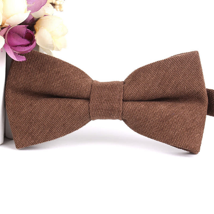 Nœud papillon formel en daim uni couleur bonbon pour homme