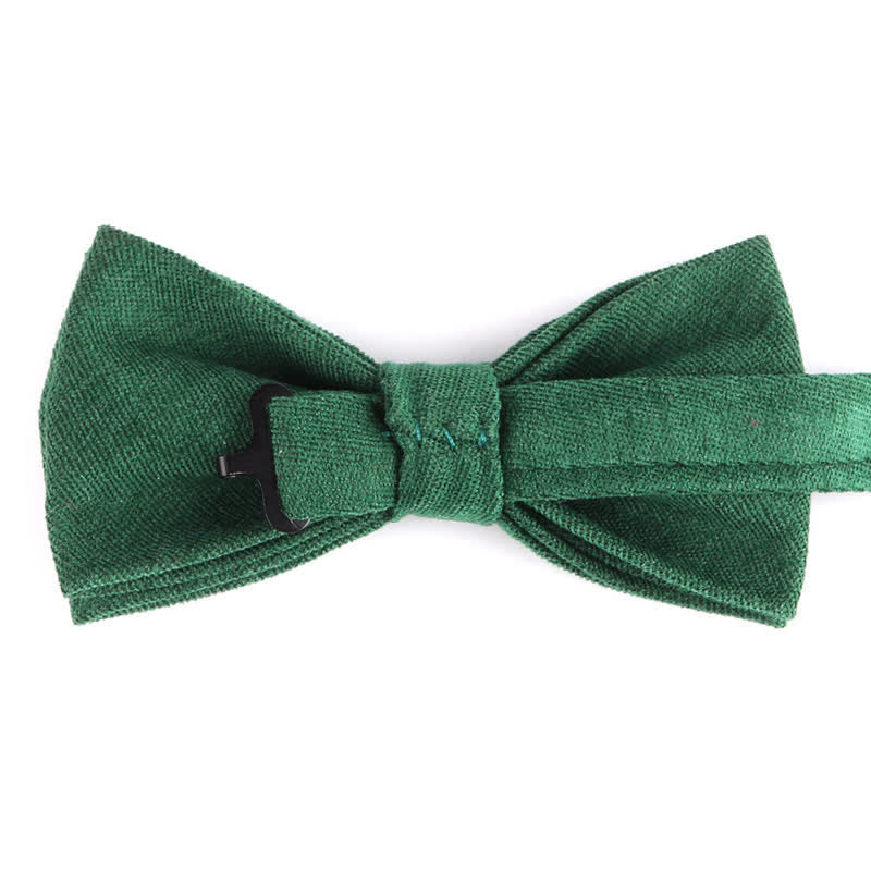Nœud papillon formel en daim uni couleur bonbon pour homme