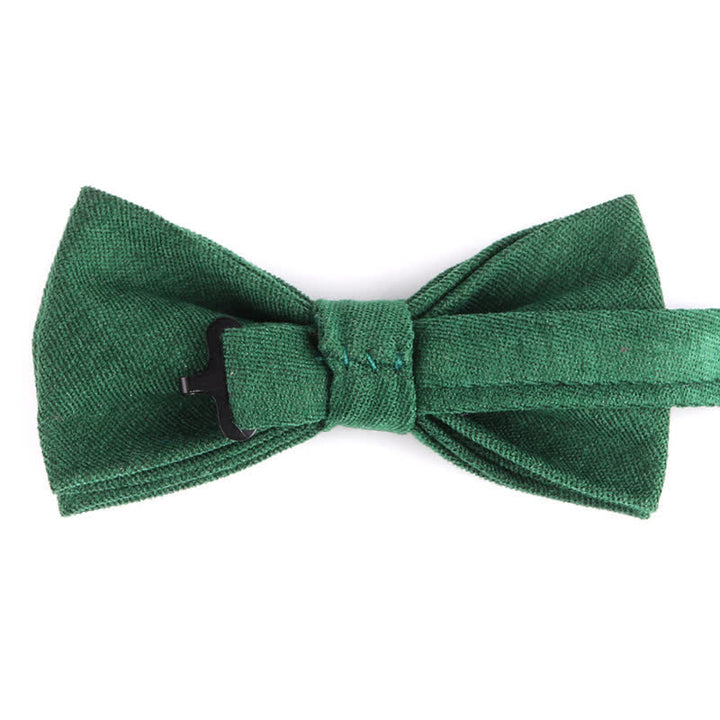 Nœud papillon formel en daim uni couleur bonbon pour homme