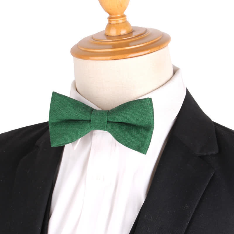 Nœud papillon formel en daim uni couleur bonbon pour homme