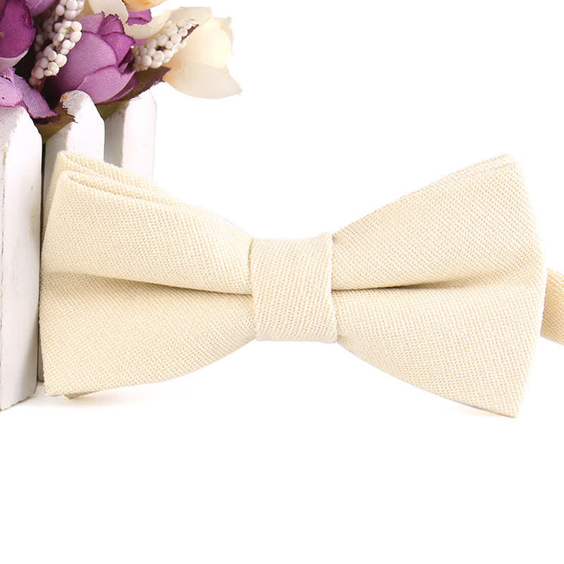 Nœud papillon formel en daim uni couleur bonbon pour homme