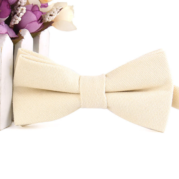 Nœud papillon formel en daim uni couleur bonbon pour homme