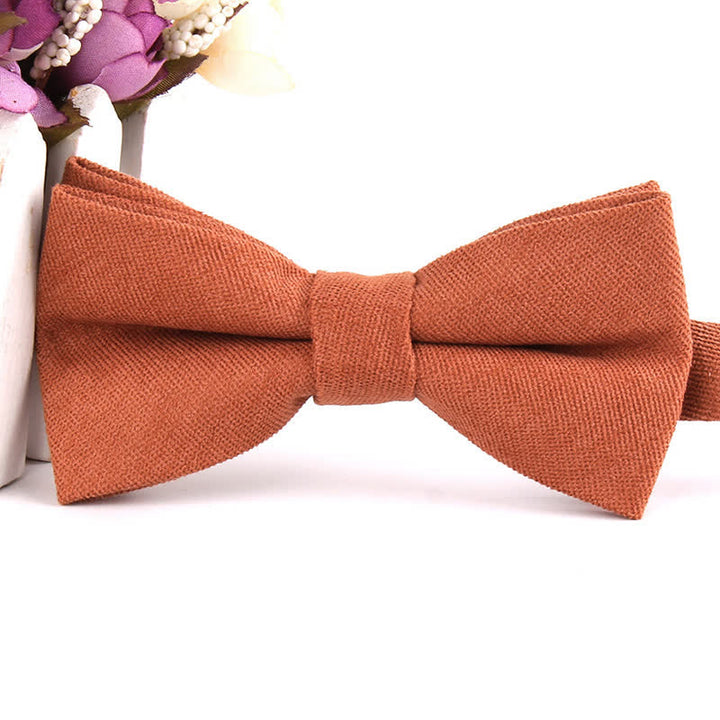 Nœud papillon formel en daim uni couleur bonbon pour homme