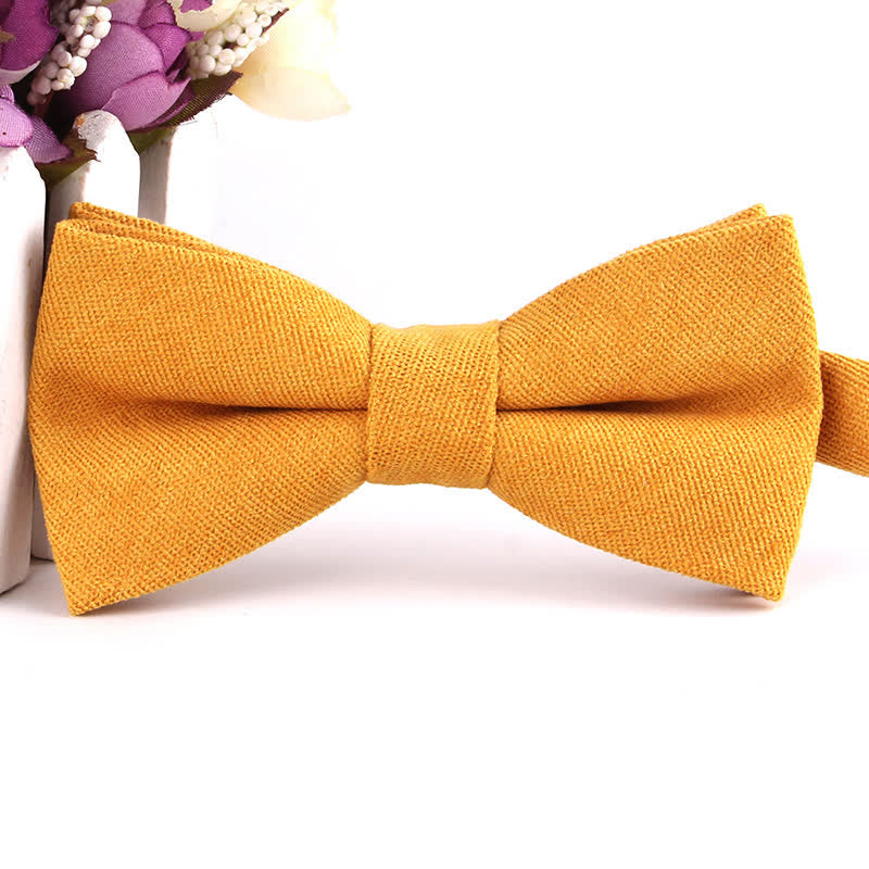 Nœud papillon formel en daim uni couleur bonbon pour homme