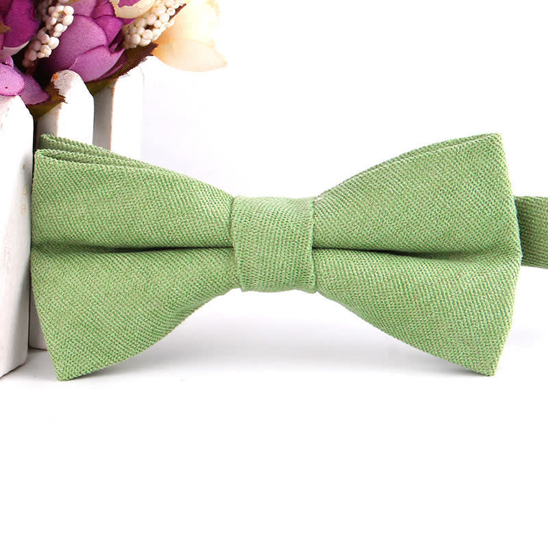 Nœud papillon formel en daim uni couleur bonbon pour homme