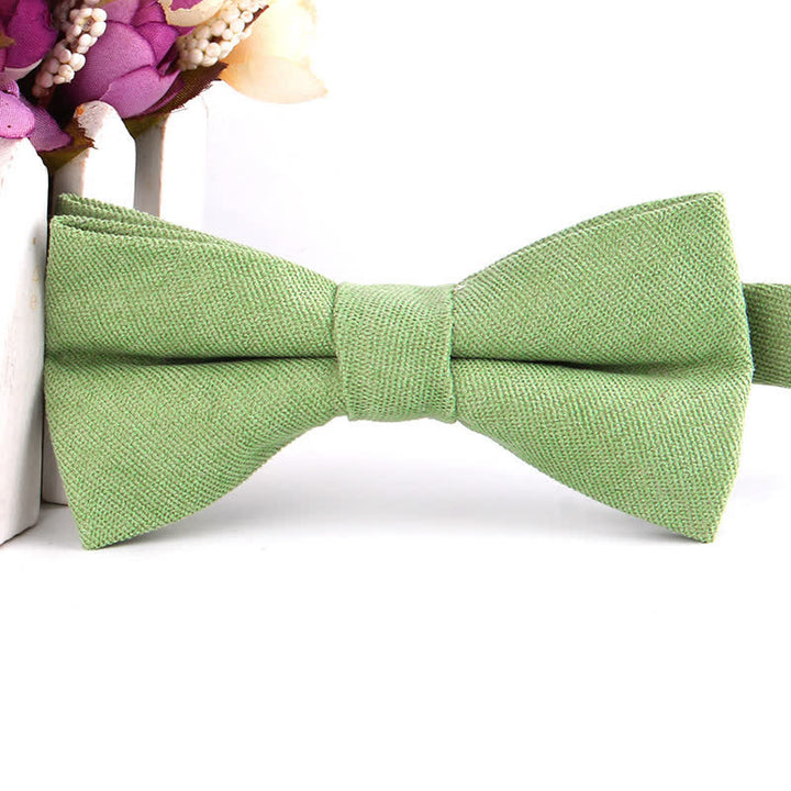 Nœud papillon formel en daim uni couleur bonbon pour homme