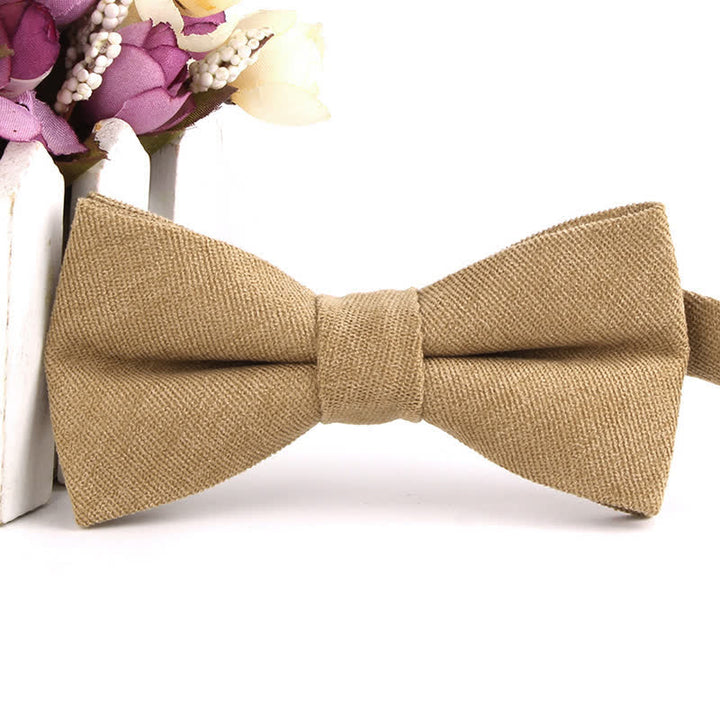 Nœud papillon formel en daim uni couleur bonbon pour homme