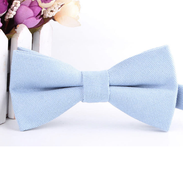 Nœud papillon formel en daim uni couleur bonbon pour homme