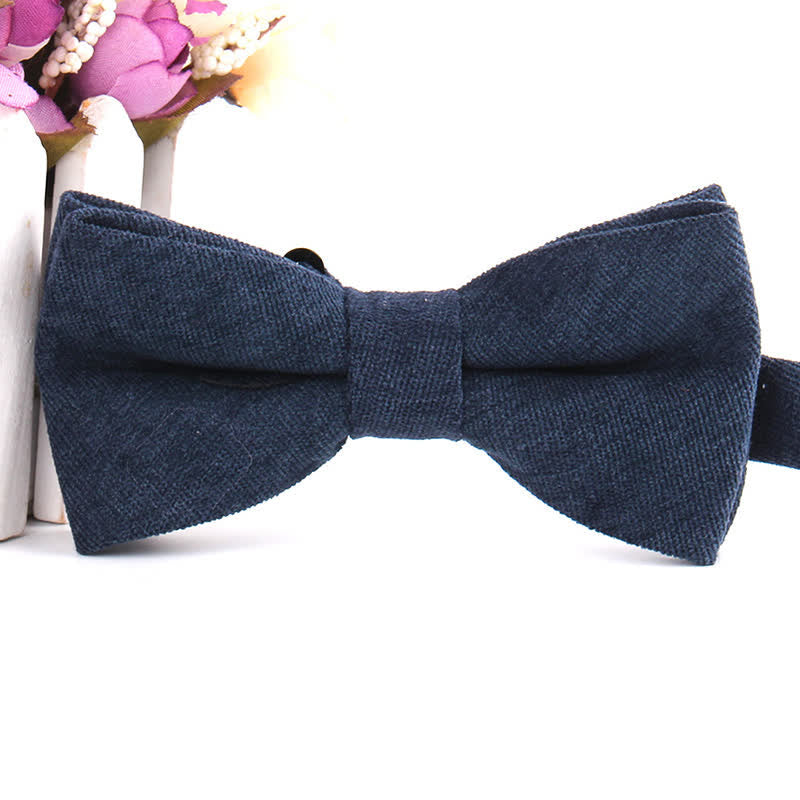 Nœud papillon formel en daim uni couleur bonbon pour homme