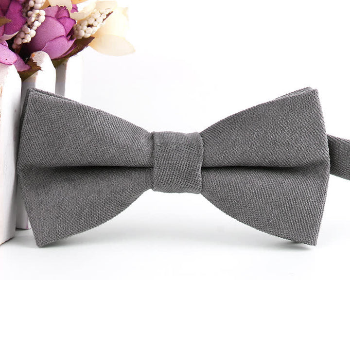 Nœud papillon formel en daim uni couleur bonbon pour homme