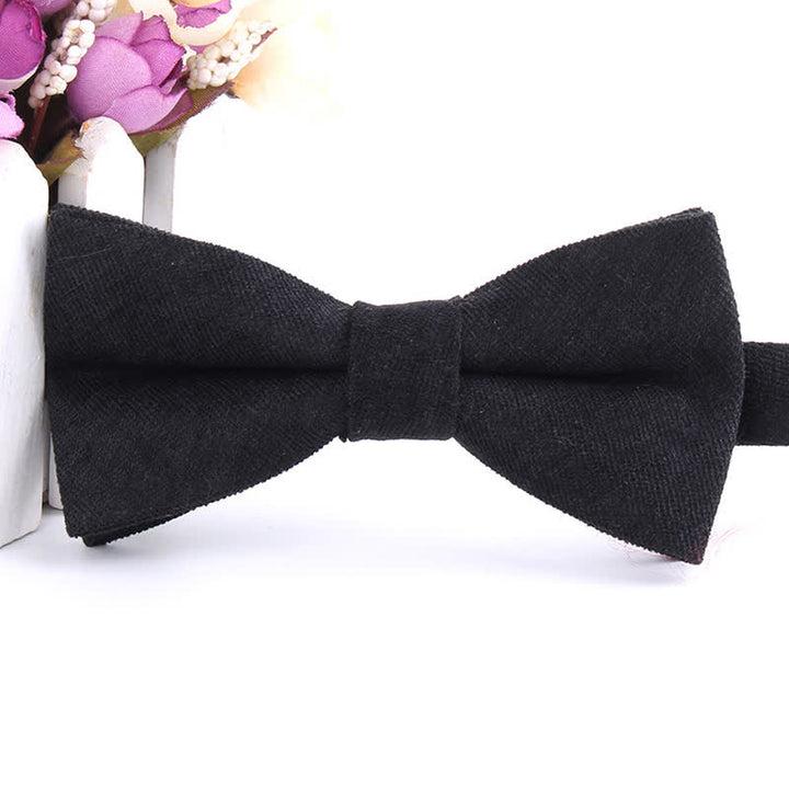 Nœud papillon formel en daim uni couleur bonbon pour homme