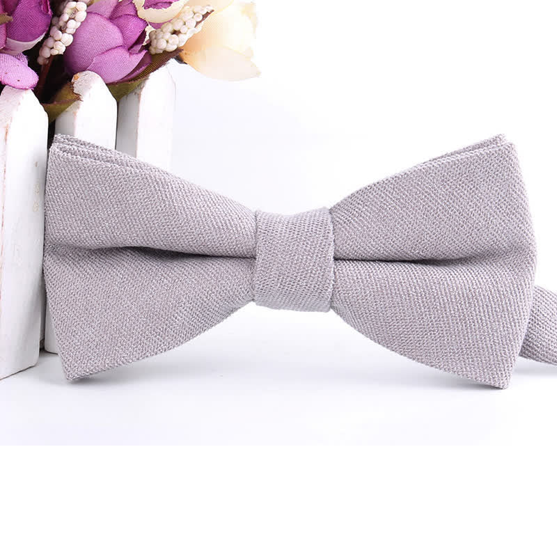 Nœud papillon formel en daim uni couleur bonbon pour homme