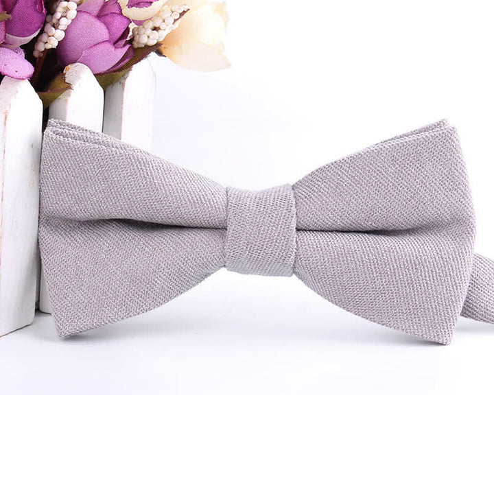 Nœud papillon formel en daim uni couleur bonbon pour homme
